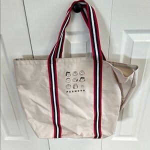 Peanuts Character Tote Bag with Striped Handles